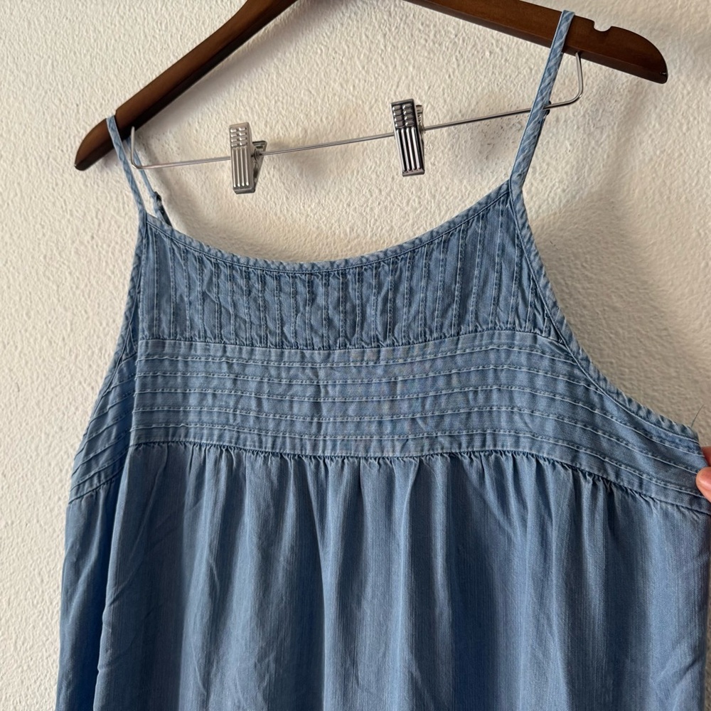 Knox Rose Denim Look Midi Dress Boho Chic Relaxed Style Large Casual Everyday - Picture 6 of 14